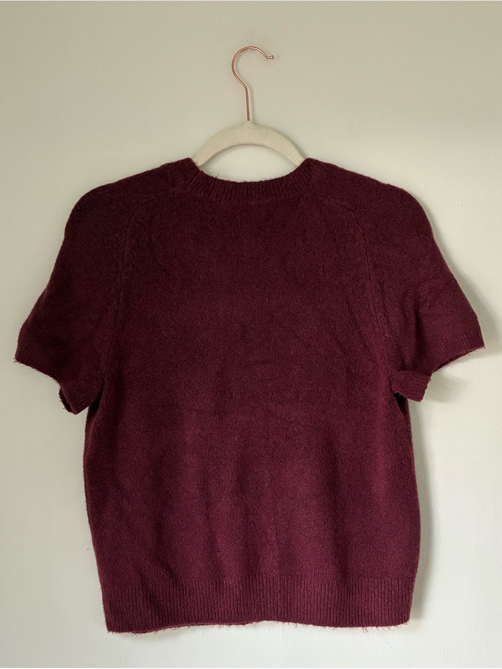 Abercrombie & Fitch Short Sleeve Sweater Maroon Size L - Picture 3 of 3